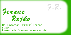 ferenc rajko business card